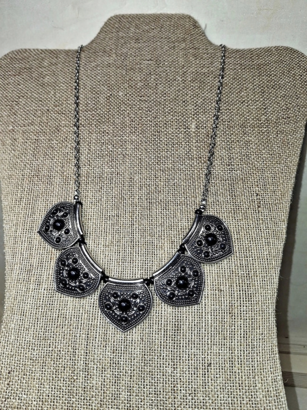 Black & Silver Statement Necklace